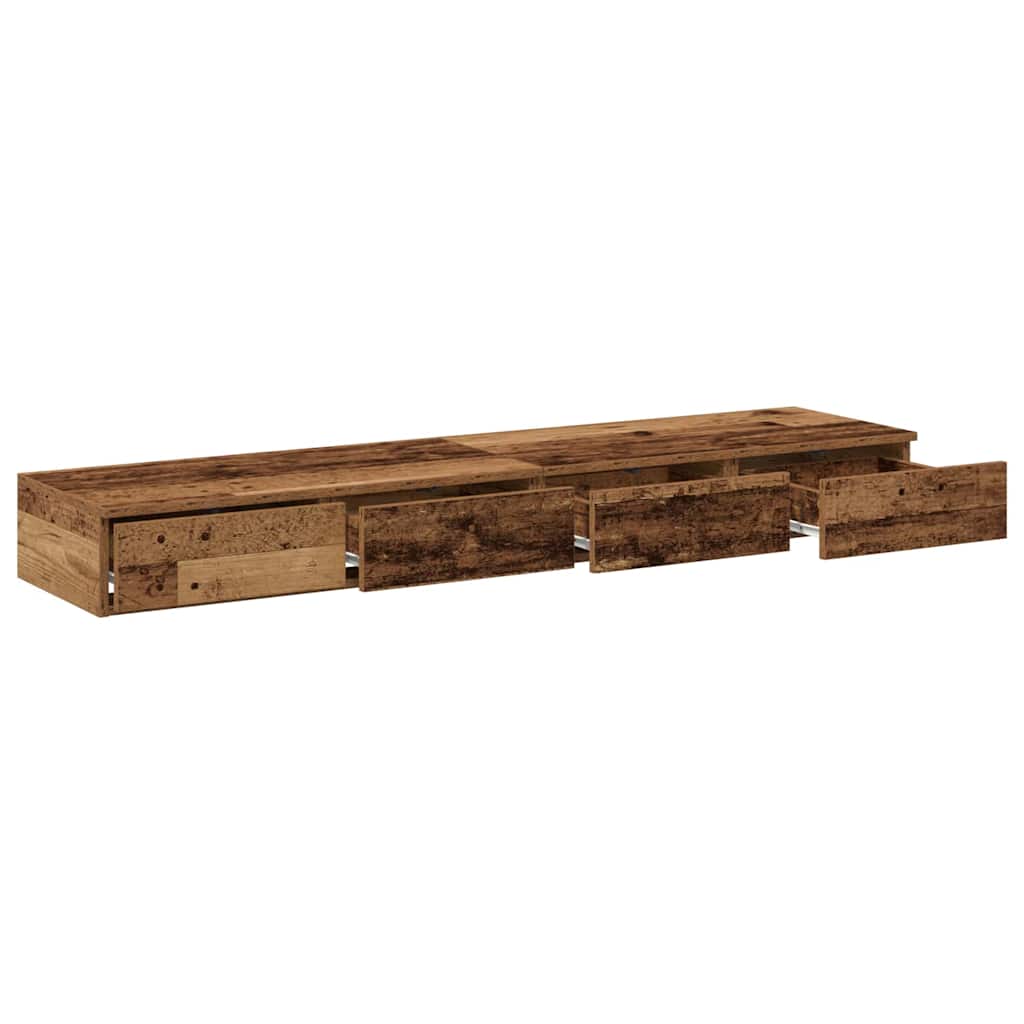 Bed Drawers Old Wood 140 x 36.5 x 16.5 cm Engineered Wood