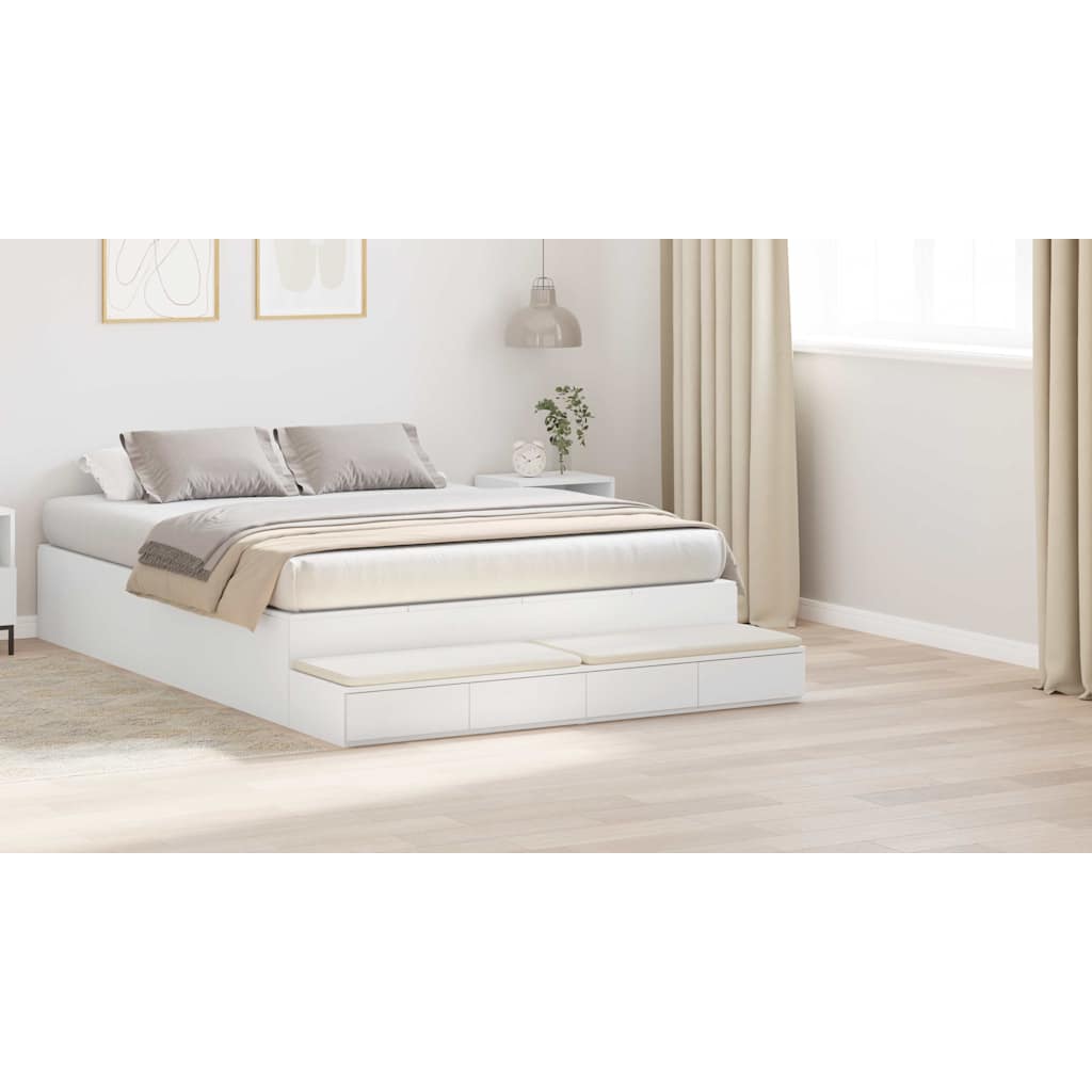Bed Drawers White 150 x 36.5 x 16.5 cm Engineered Wood
