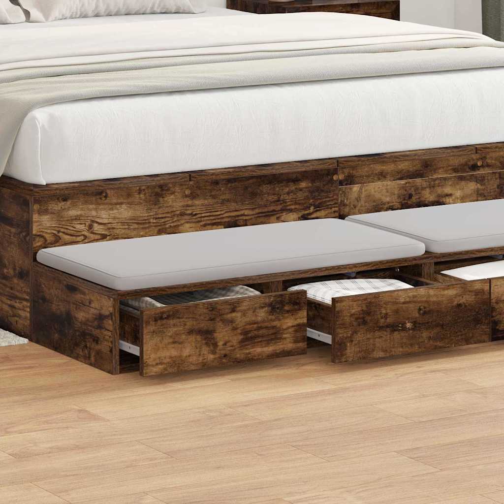 Bed Drawers Smoked Oak 150 x 36.5 x 16.5 cm Engineered Wood