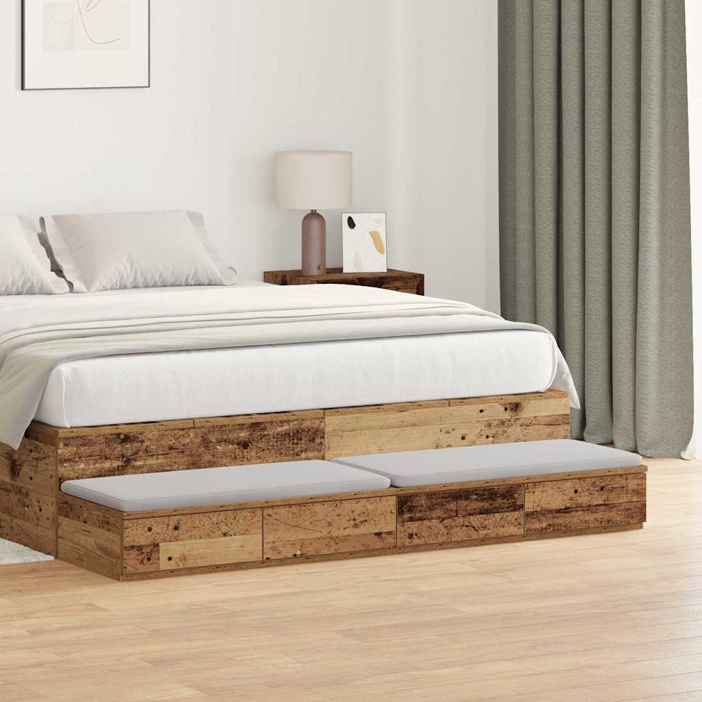 Bed Drawers Old Wood 150 x 36.5 x 16.5 cm Engineered Wood