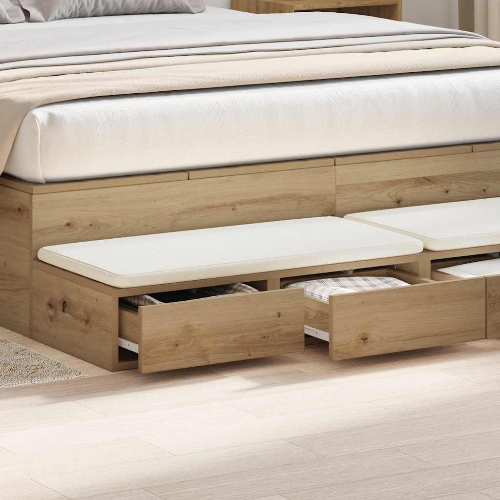 Bed Drawers Artisan Oak 150 x 36.5 x 16.5 cm Engineered Wood