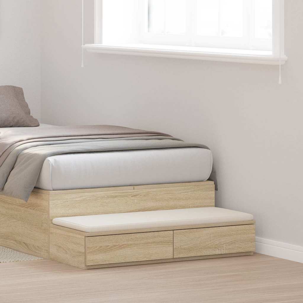 Bed Drawers Sonoma Oak 75 x 36.5 x 16.5 cm Engineered Wood