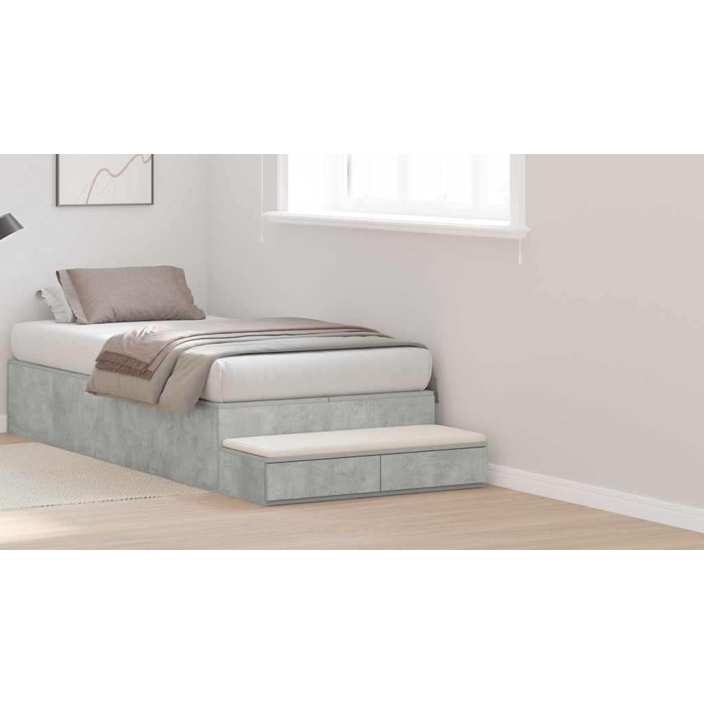 Bed Drawers Concrete Grey 75 x 36.5 x 16.5 cm Engineered Wood