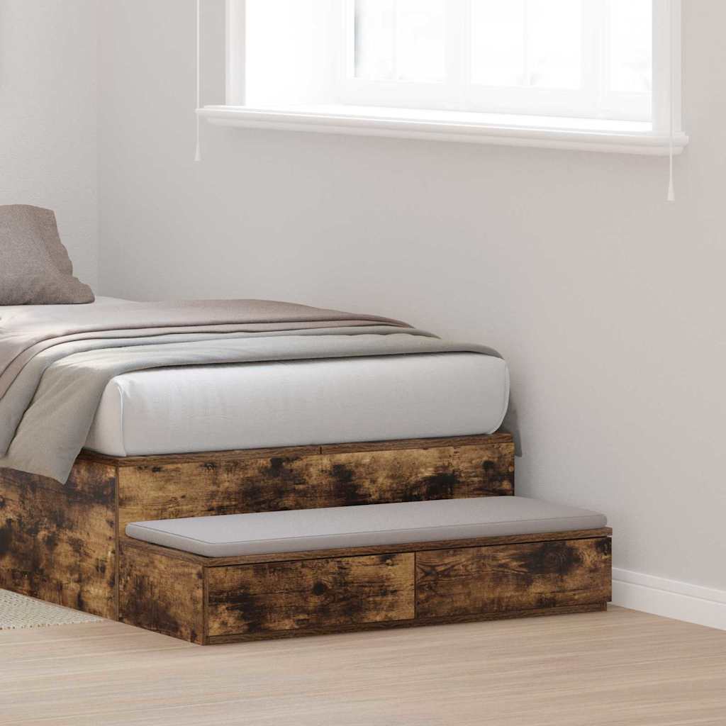 Bed Drawers Smoked Oak 75 x 36.5 x 16.5 cm Engineered Wood