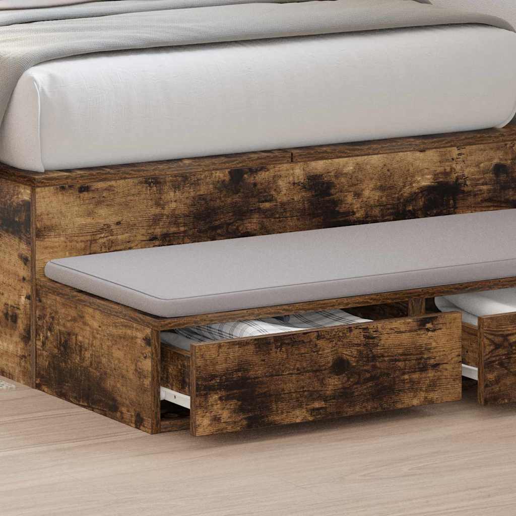 Bed Drawers Smoked Oak 75 x 36.5 x 16.5 cm Engineered Wood