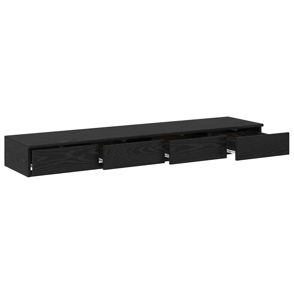 Bed Drawers Black Oak 160 x 36.5 x 16.5 cm Engineered Wood