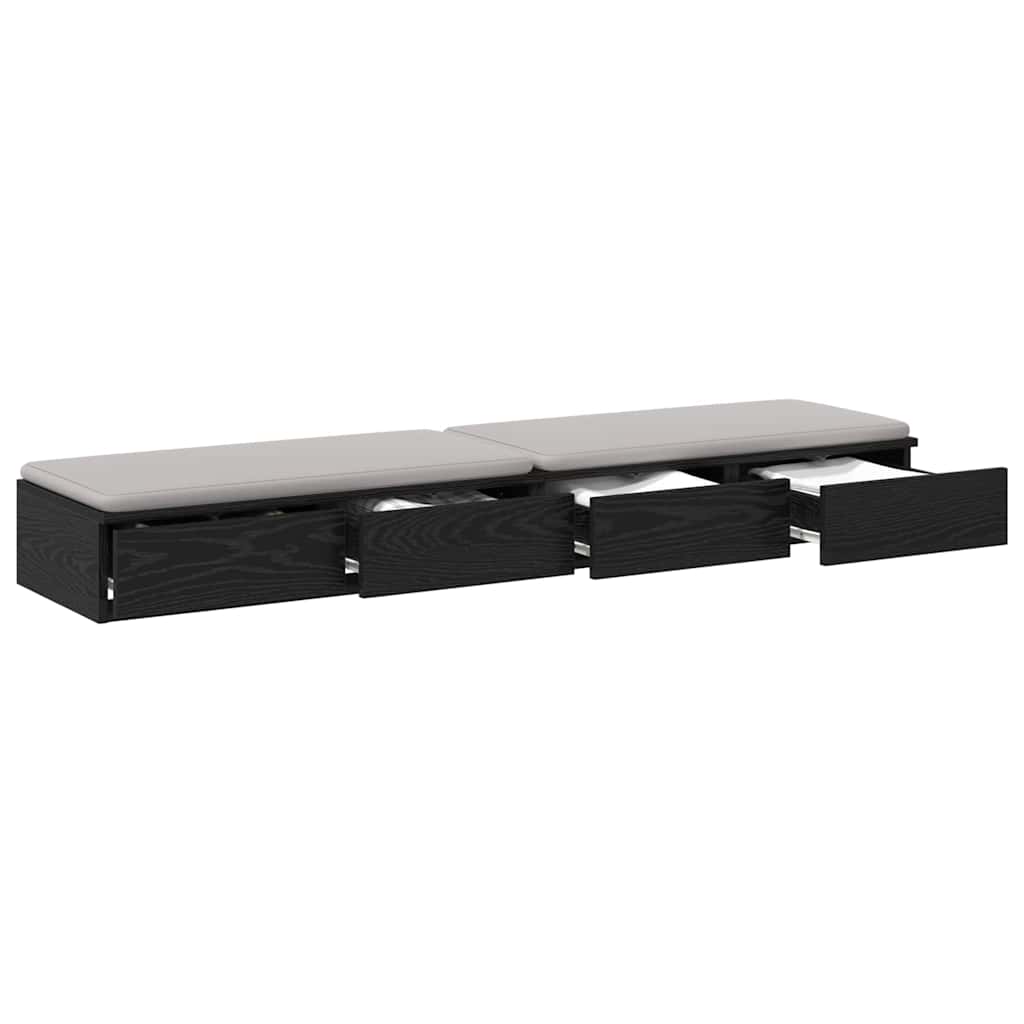 Bed Drawers Black Oak 160 x 36.5 x 16.5 cm Engineered Wood