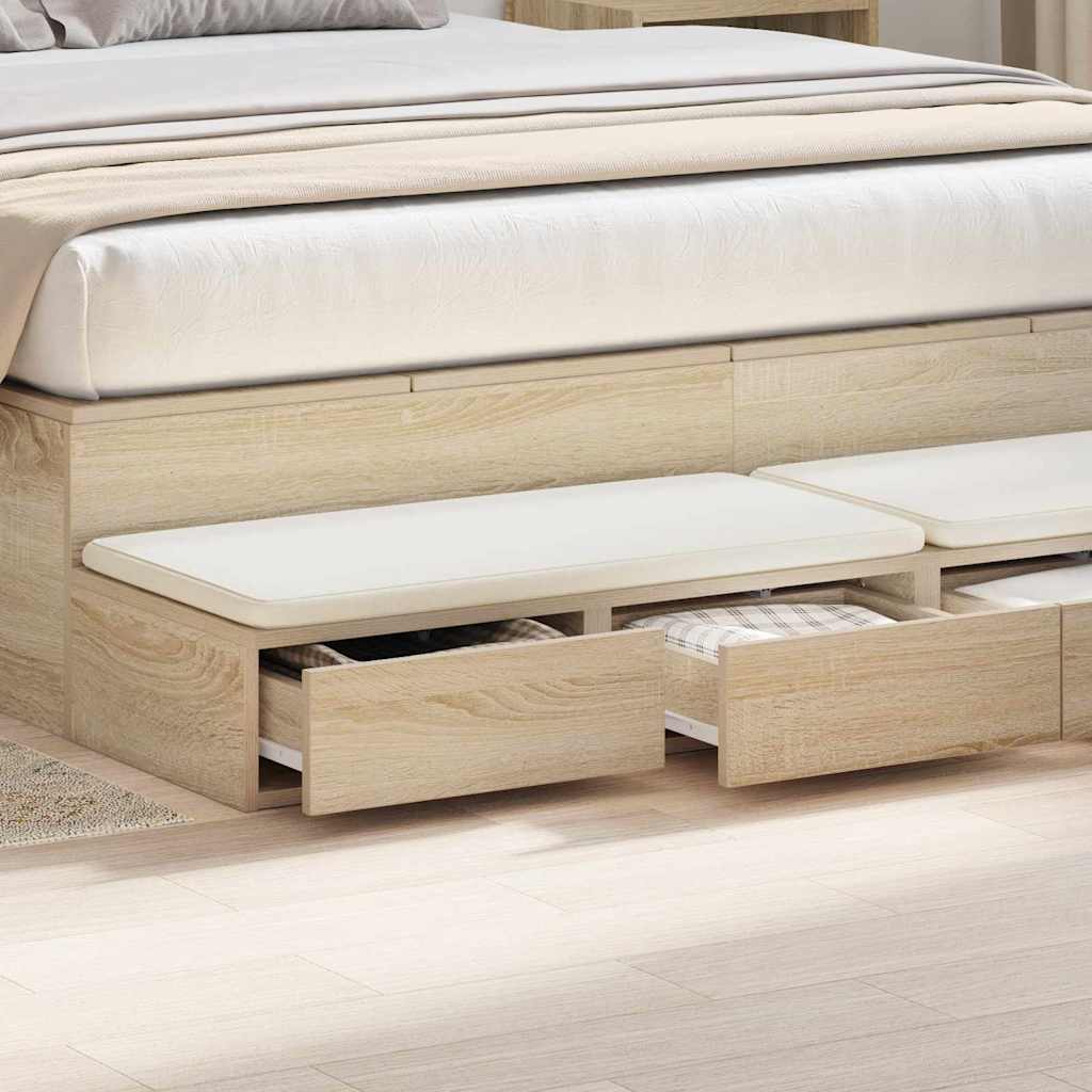 Bed Drawers Sonoma Oak 160 x 36.5 x 16.5 cm Engineered Wood