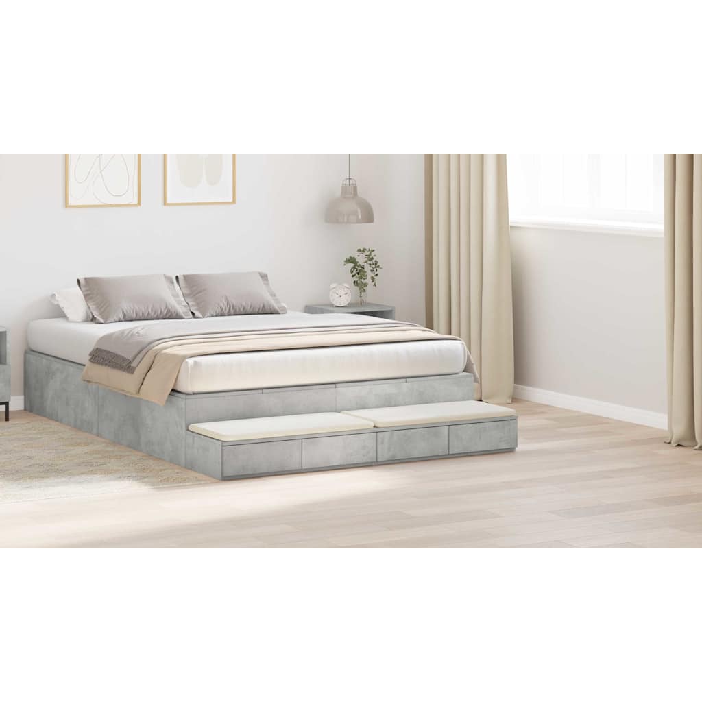 Bed Drawers Concrete Grey 160 x 36.5 x 16.5 cm Engineered Wood