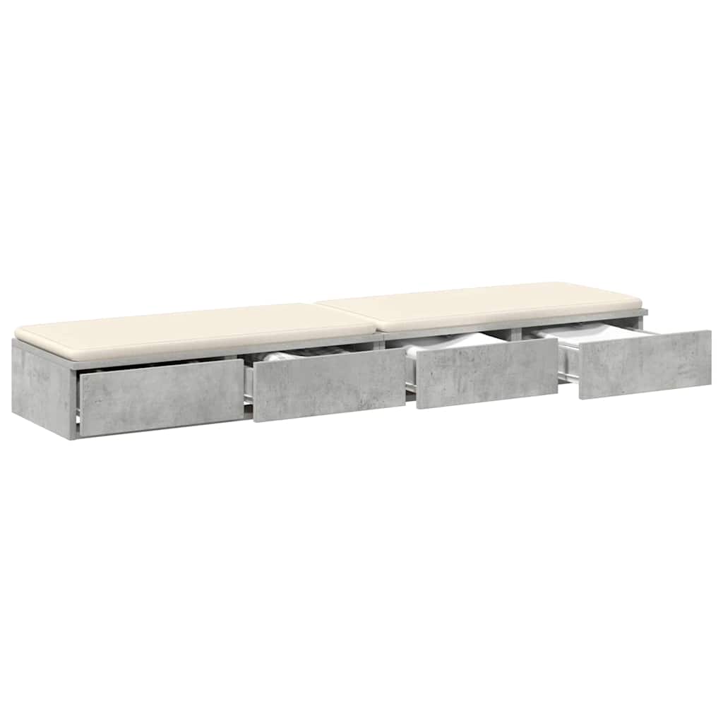 Bed Drawers Concrete Grey 160 x 36.5 x 16.5 cm Engineered Wood