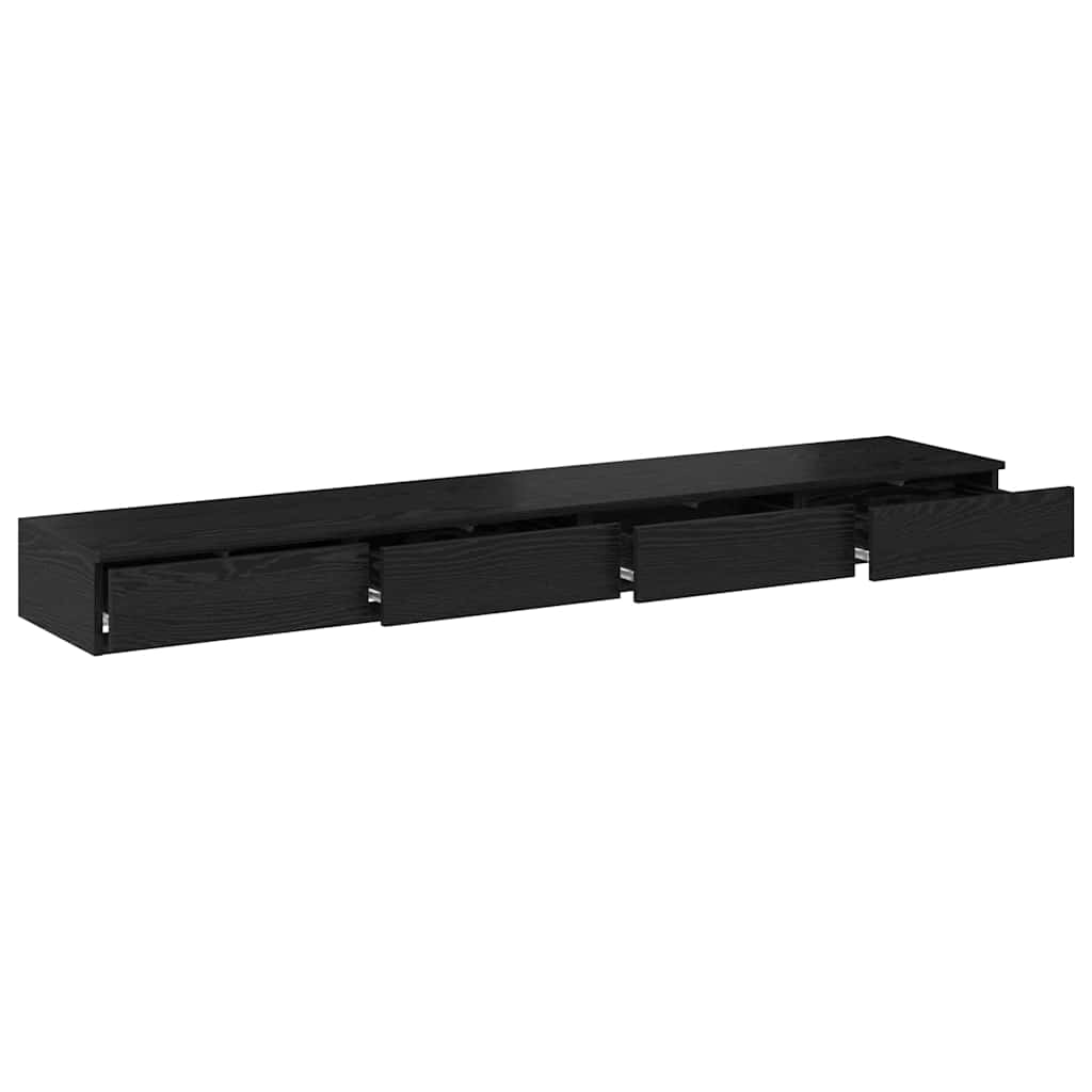 Bed Drawers Black Oak 180 x 36.5 x 16.5 cm Engineered Wood