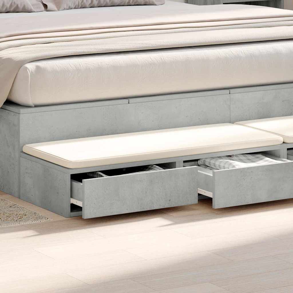 Bed Drawers Concrete Grey 180 x 36.5 x 16.5 cm Engineered Wood