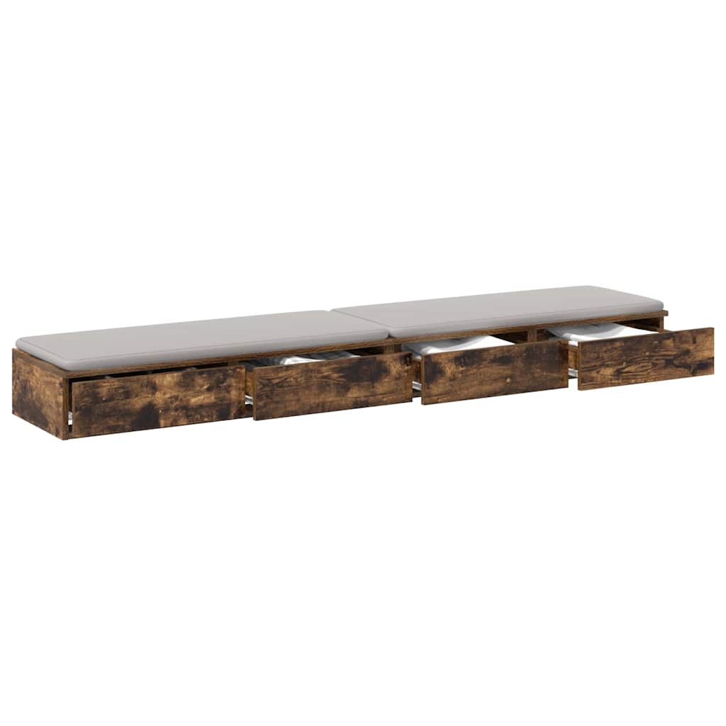 Bed Drawers Smoked Oak 180 x 36.5 x 16.5 cm Engineered Wood
