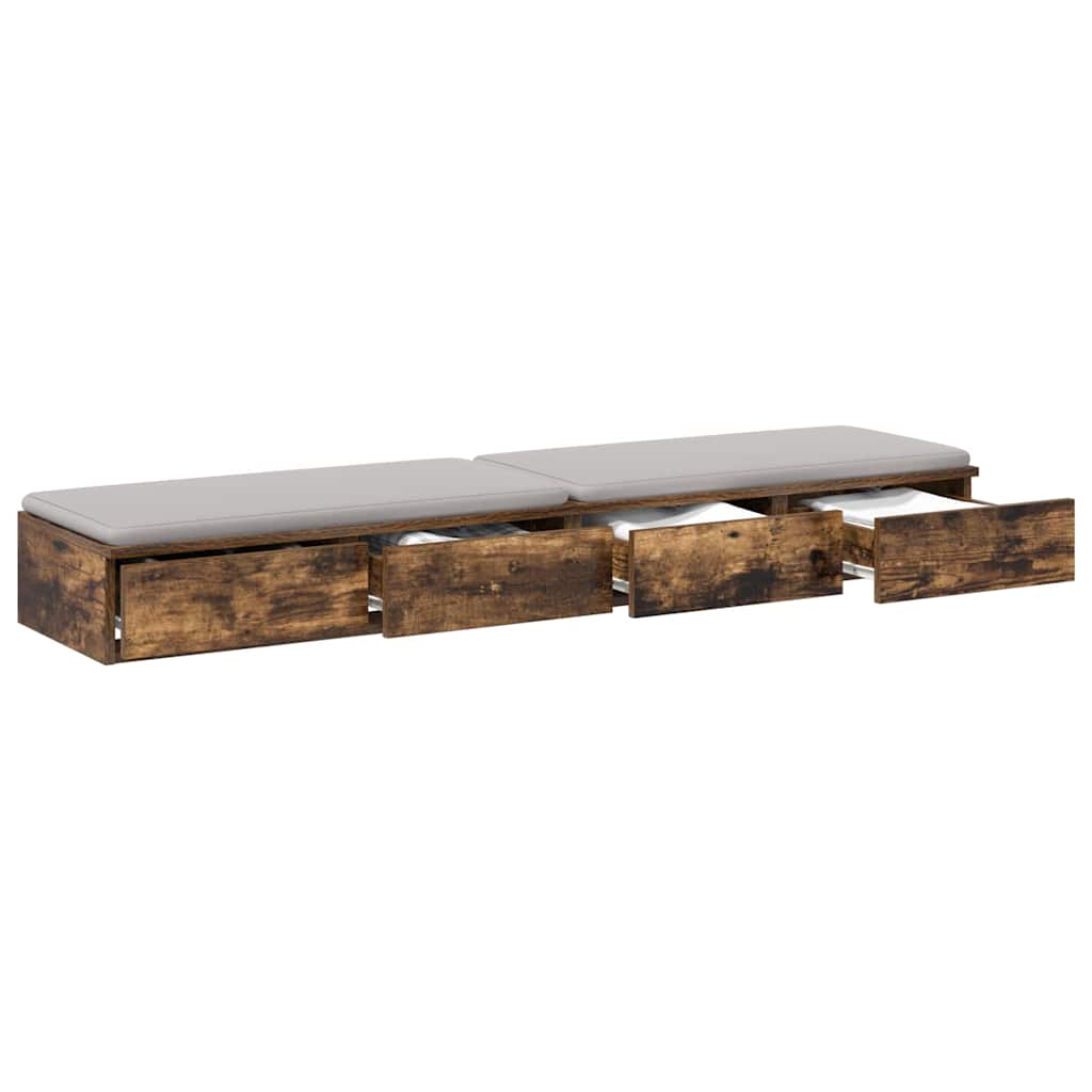 Bed Drawers Smoked Oak 135 x 36.5 x 16.5 cm Engineered Wood