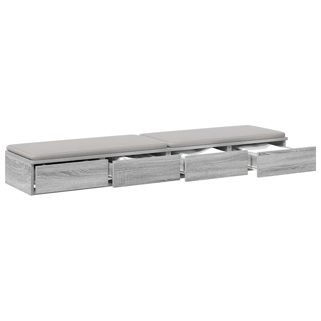 Bed Drawers Grey Sonoma 135 x 36.5 x 16.5 cm Engineered Wood