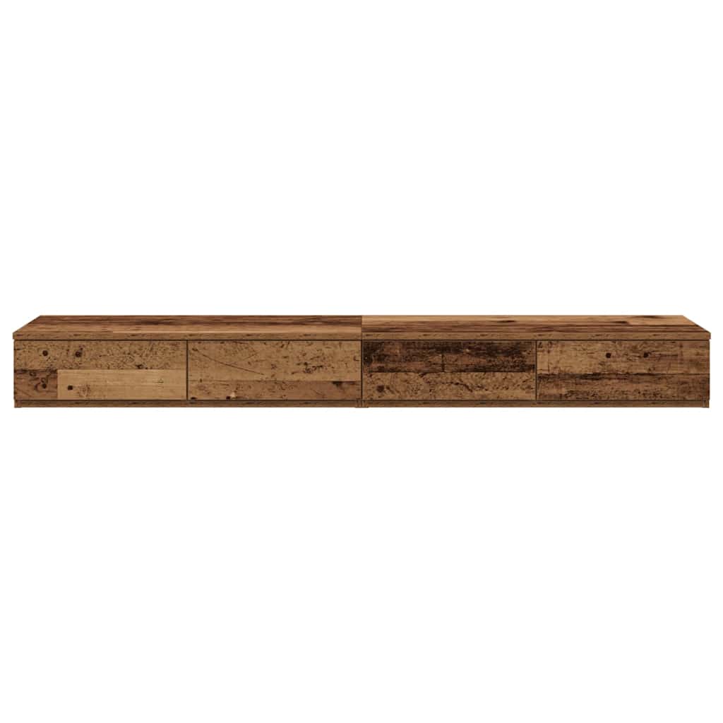 Bed Drawers Old Wood 135 x 36.5 x 16.5 cm Engineered Wood