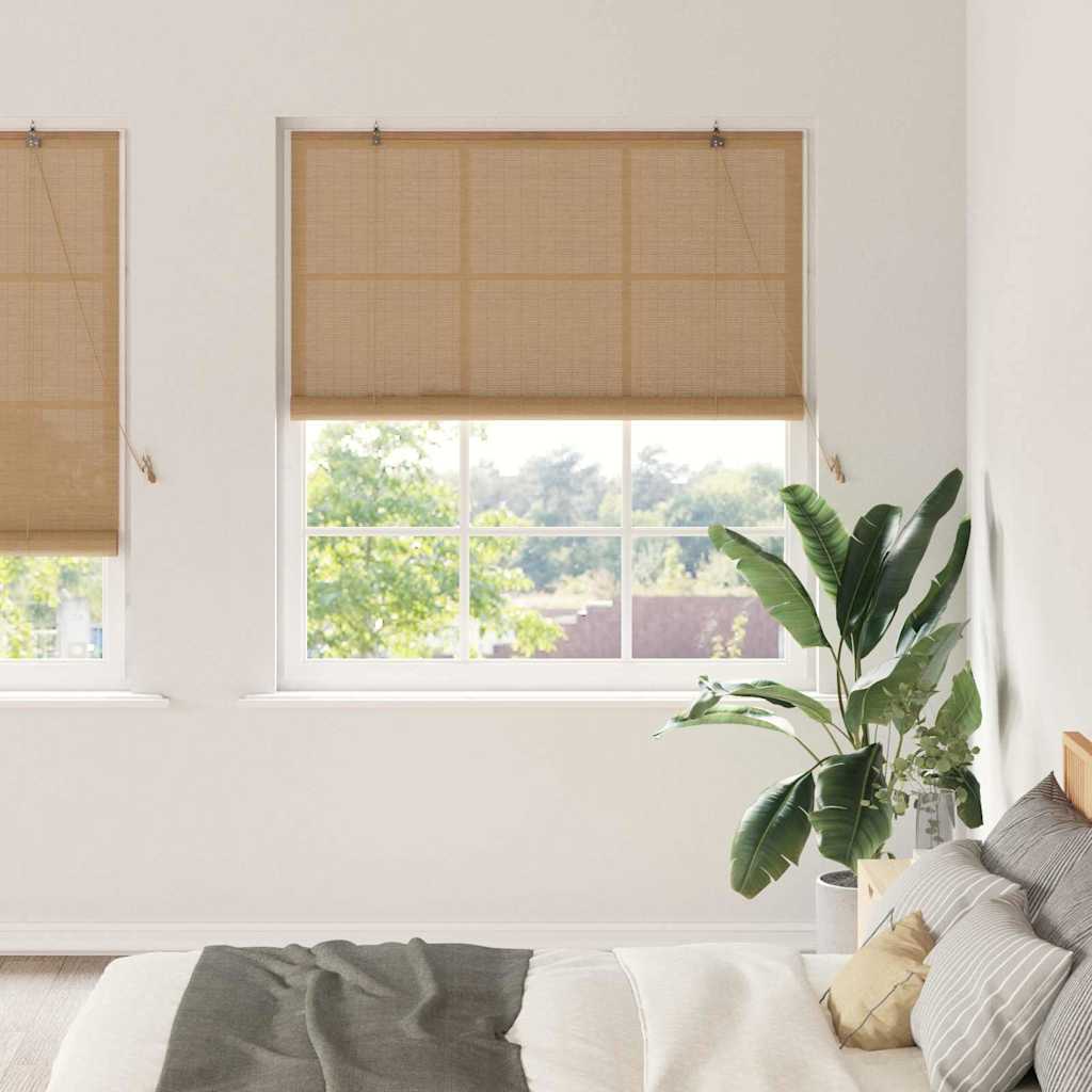 Roller Blind Brown 140 x 220 cm Bamboo