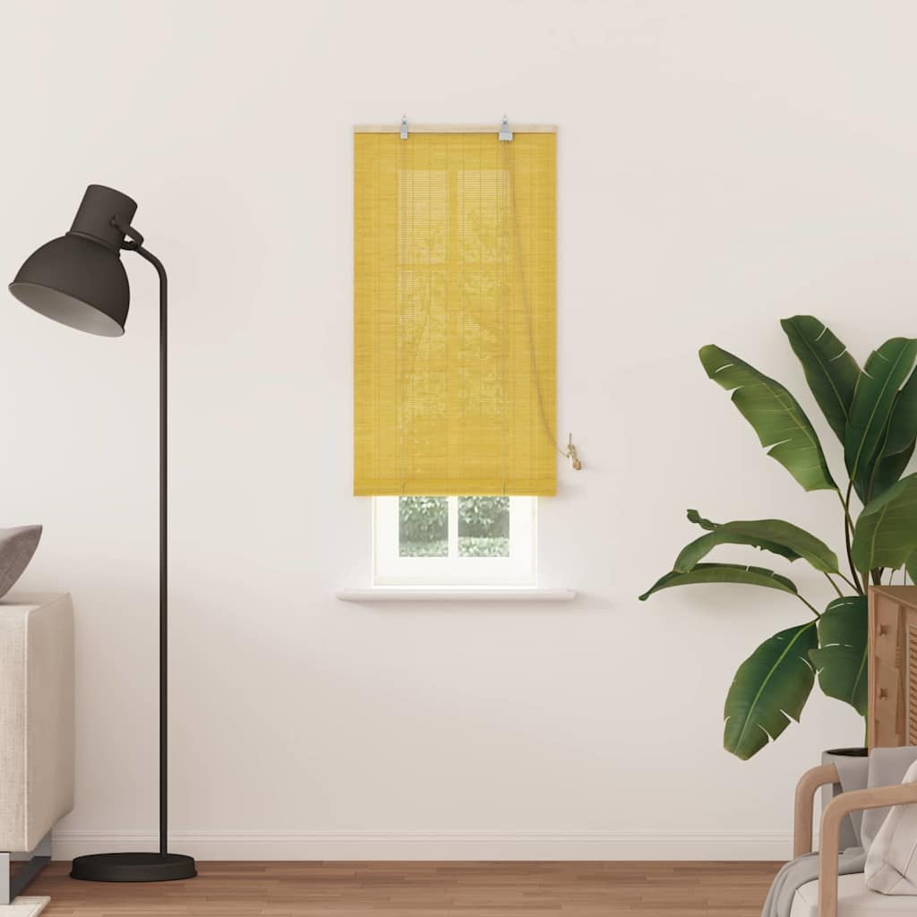 Roller Blind Yellow 60 x 220 cm Bamboo