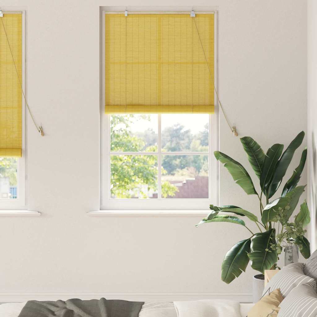 Roller Blind Yellow 80 x 220 cm Bamboo