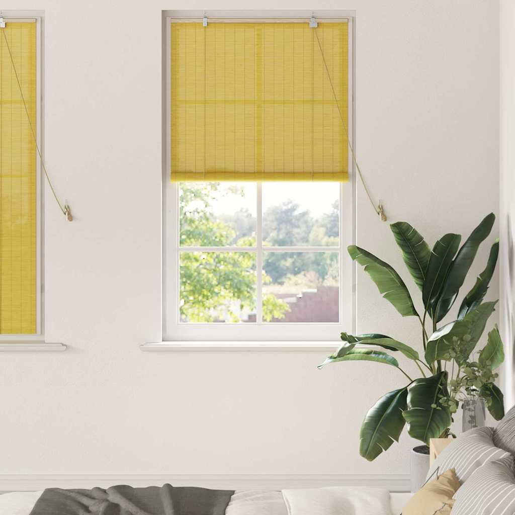 Roller Blind Yellow 90 x 160 cm Bamboo