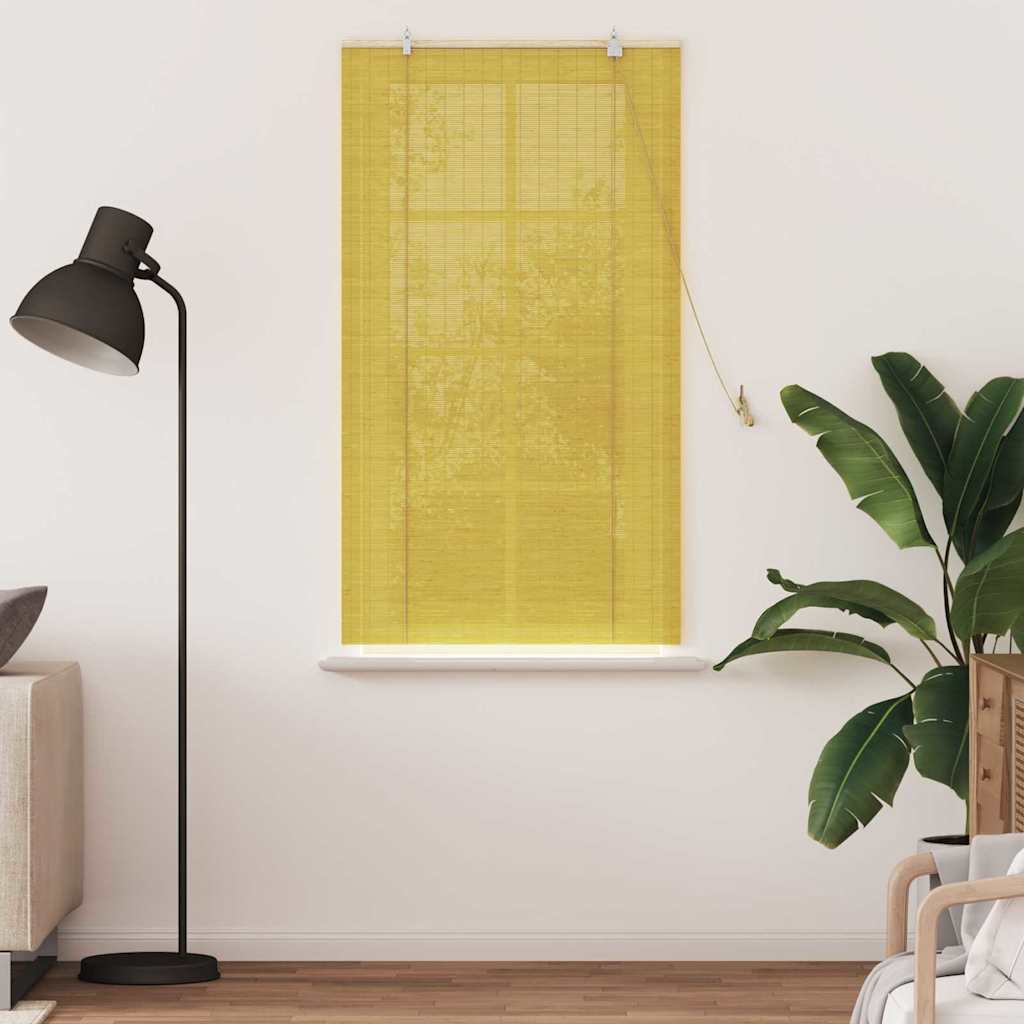 Roller Blind Yellow 90 x 160 cm Bamboo