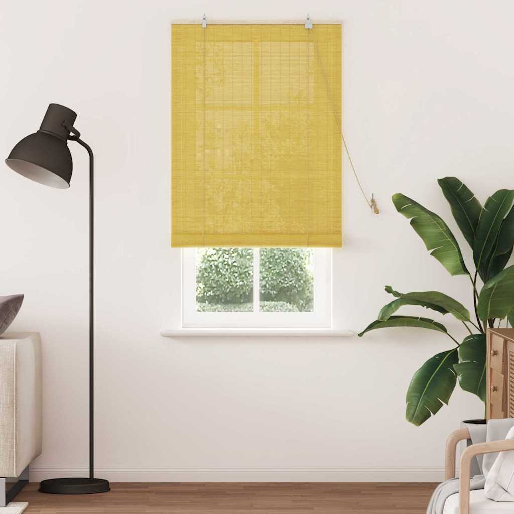 Roller Blind Yellow 90 x 220 cm Bamboo