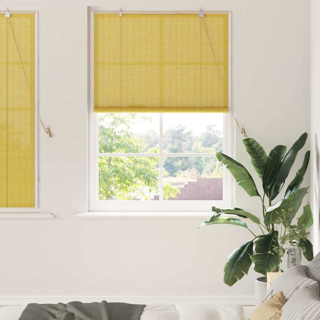 Bamboo Roller Blind Yellow 120 x 160 cm Bamboo