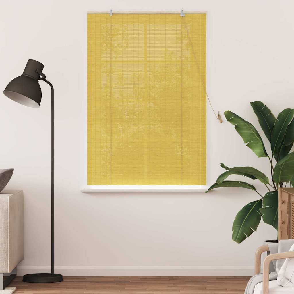 Bamboo Roller Blind Yellow 120 x 160 cm Bamboo