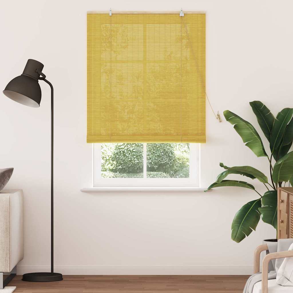 Roller Blind Yellow 120 x 220 cm Bamboo