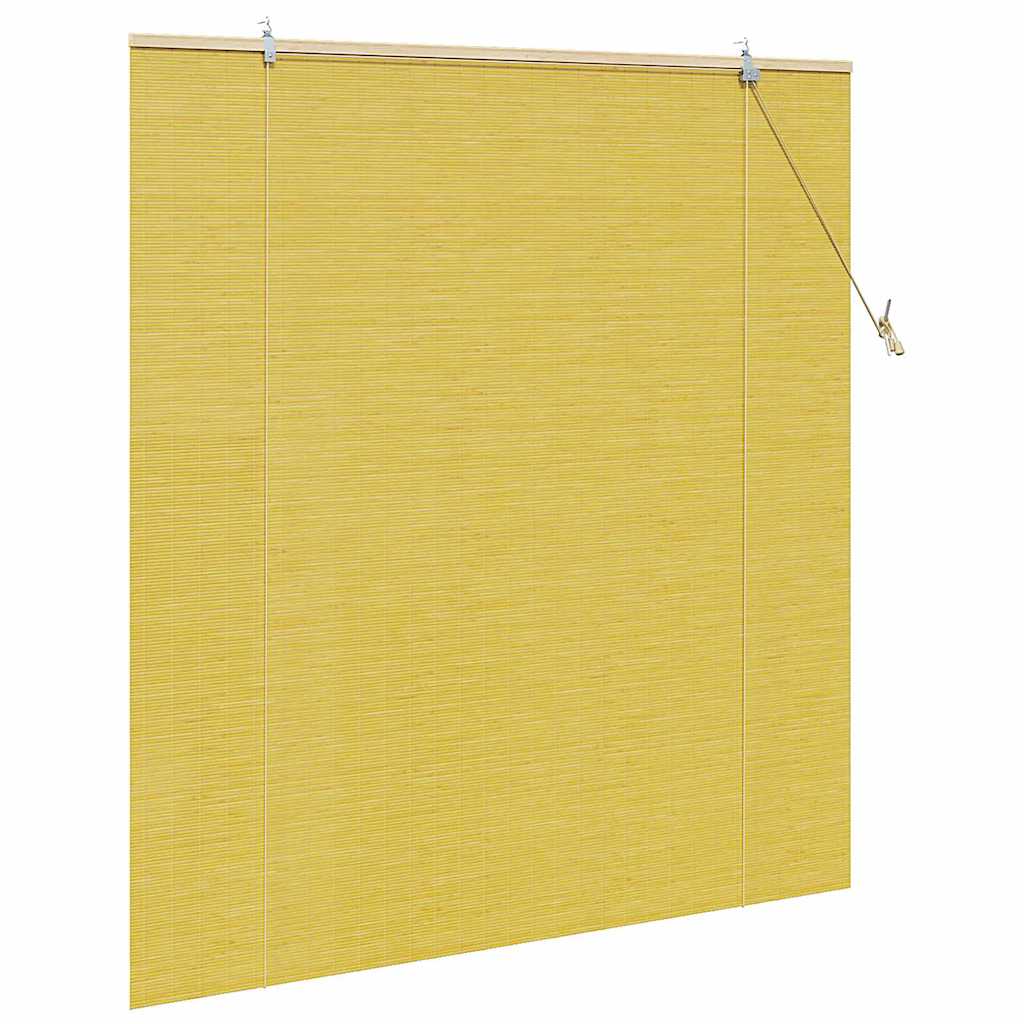 Roller Blind Yellow 140 x 160 cm Bamboo