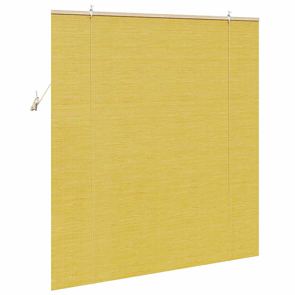 Roller Blind Yellow 140 x 160 cm Bamboo