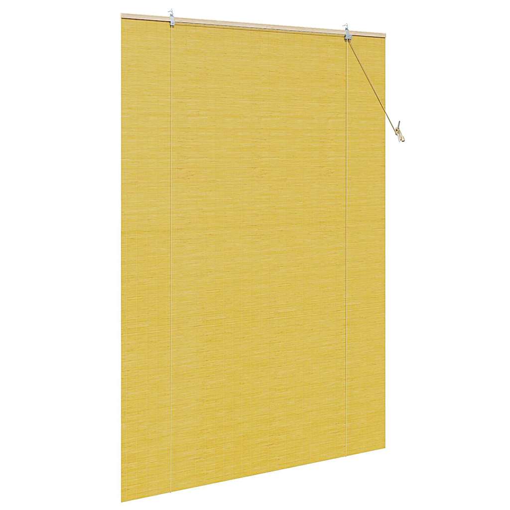 Roller Blind Yellow 140 x 220 cm Bamboo