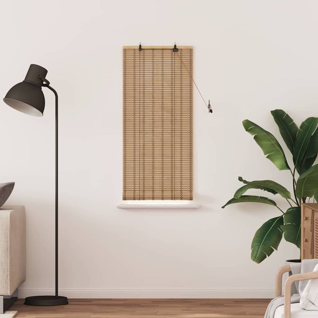 Roller Blind with Curtains Manual Nature 60 x 160 cm Bamboo