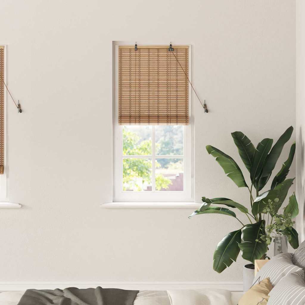Roller Blind with Curtains Manual Nature 60 x 220 cm Bamboo