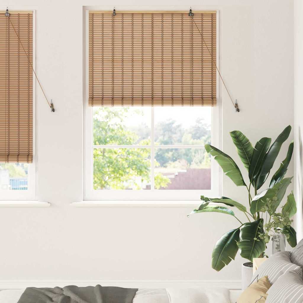 Roller Blind with Curtains Manual Nature 100 x 220 cm Bamboo