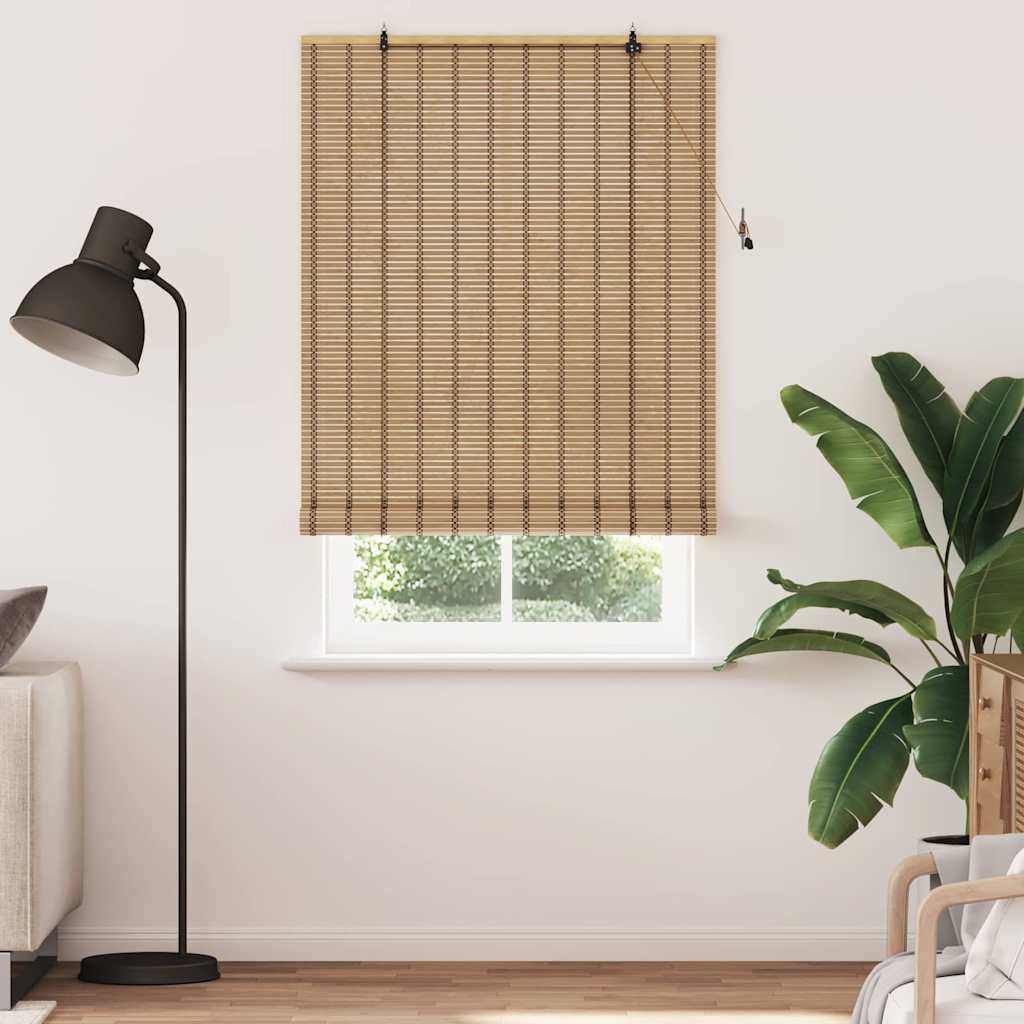 Roller Blind with Curtains Manual Nature 100 x 220 cm Bamboo