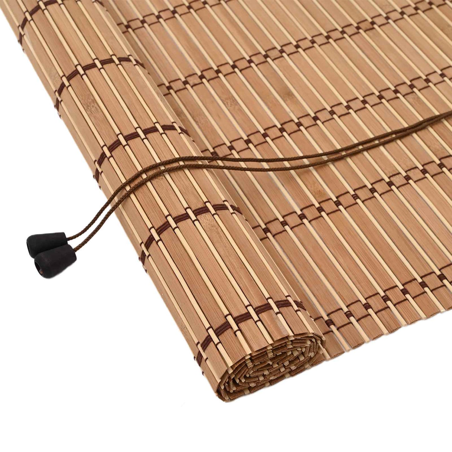 Roller Blind with Curtains Manual Nature 100 x 220 cm Bamboo