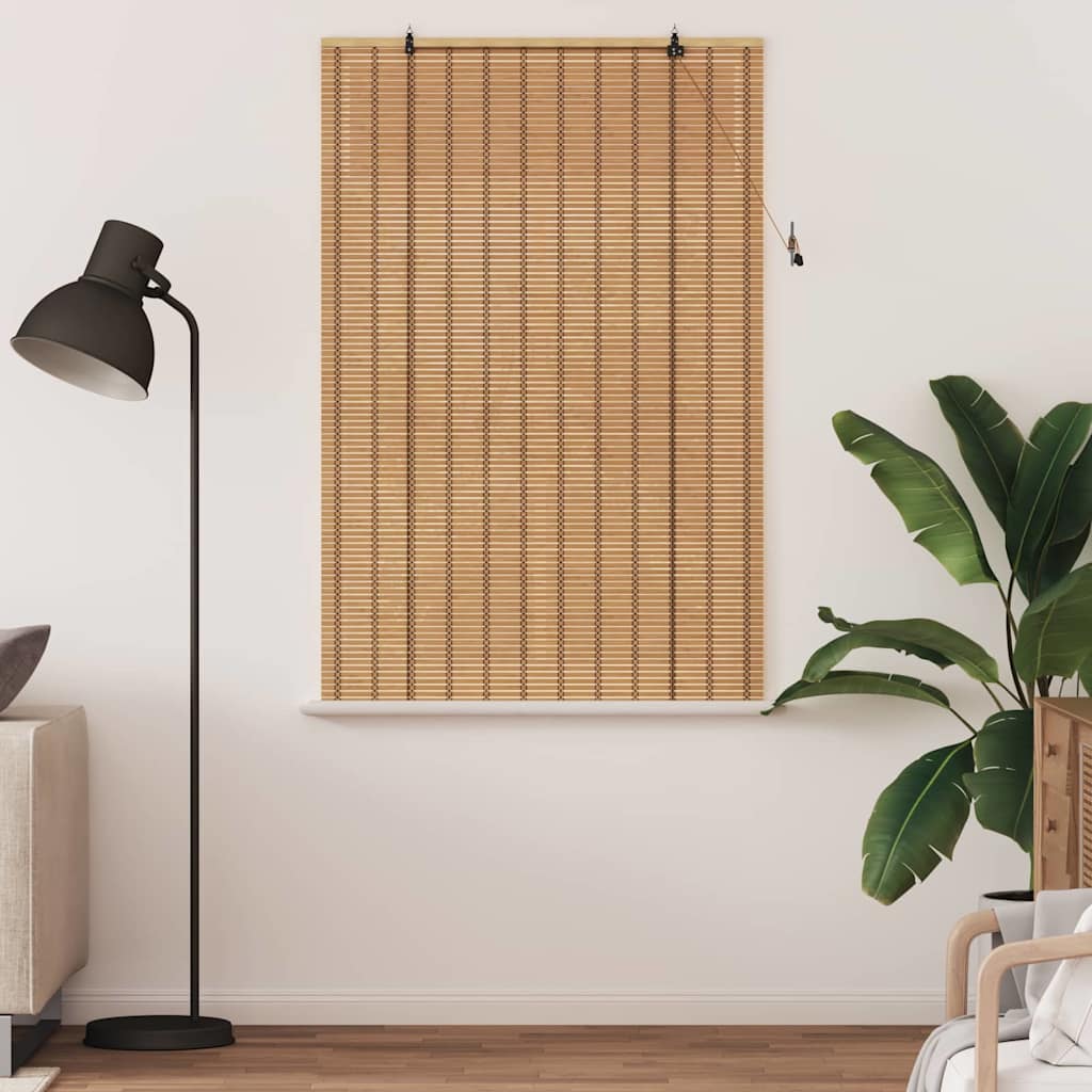 Roller Blind with Curtains Manual Nature 120 x 160 cm Bamboo
