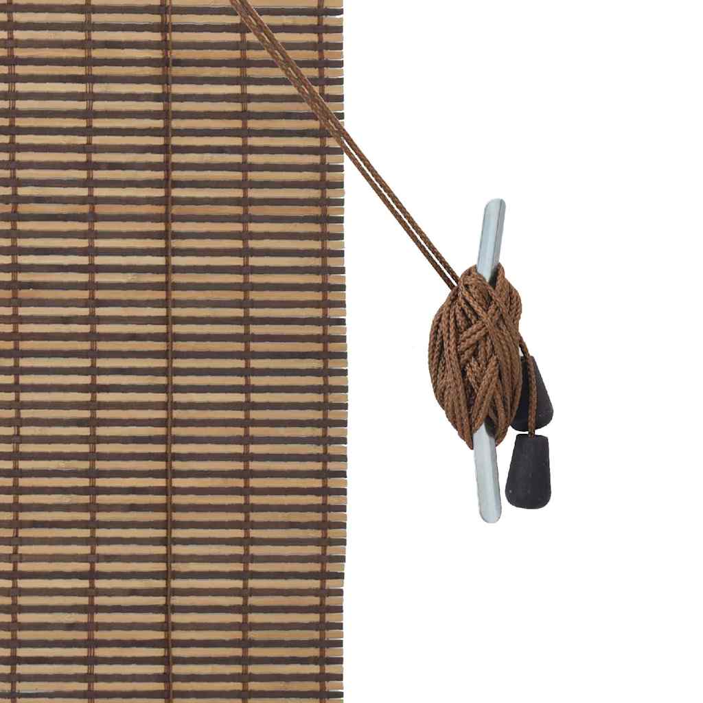Roller Blind with Curtains Manual Brown 80 x 160 cm Bamboo