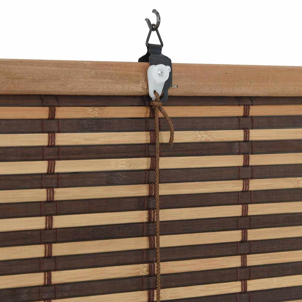 Roller Blind with Curtains Manual Brown 80 x 160 cm Bamboo