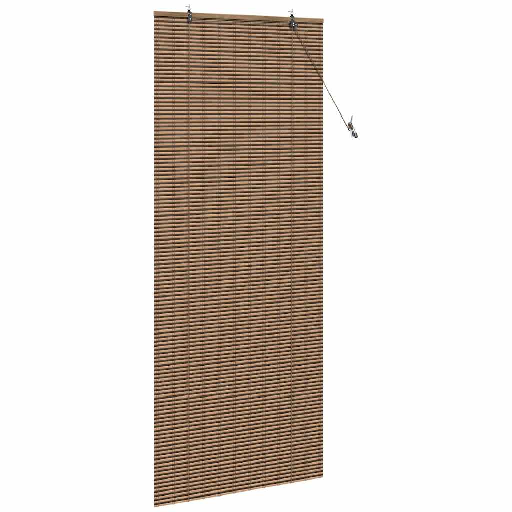 Roller Blind with Curtains Manual Brown 80 x 220 cm Bamboo
