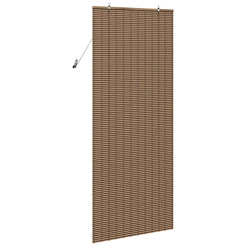 Roller Blind with Curtains Manual Brown 80 x 220 cm Bamboo