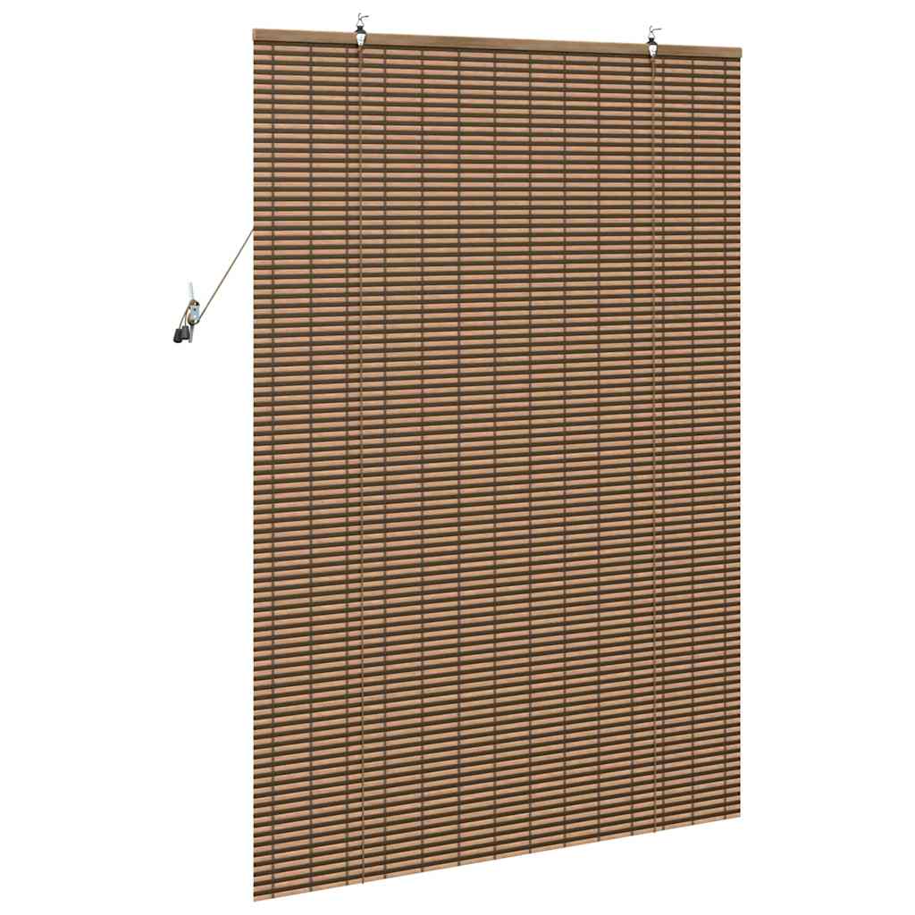 Roller Blind with Curtains Manual Brown 100 x 160 cm Bamboo