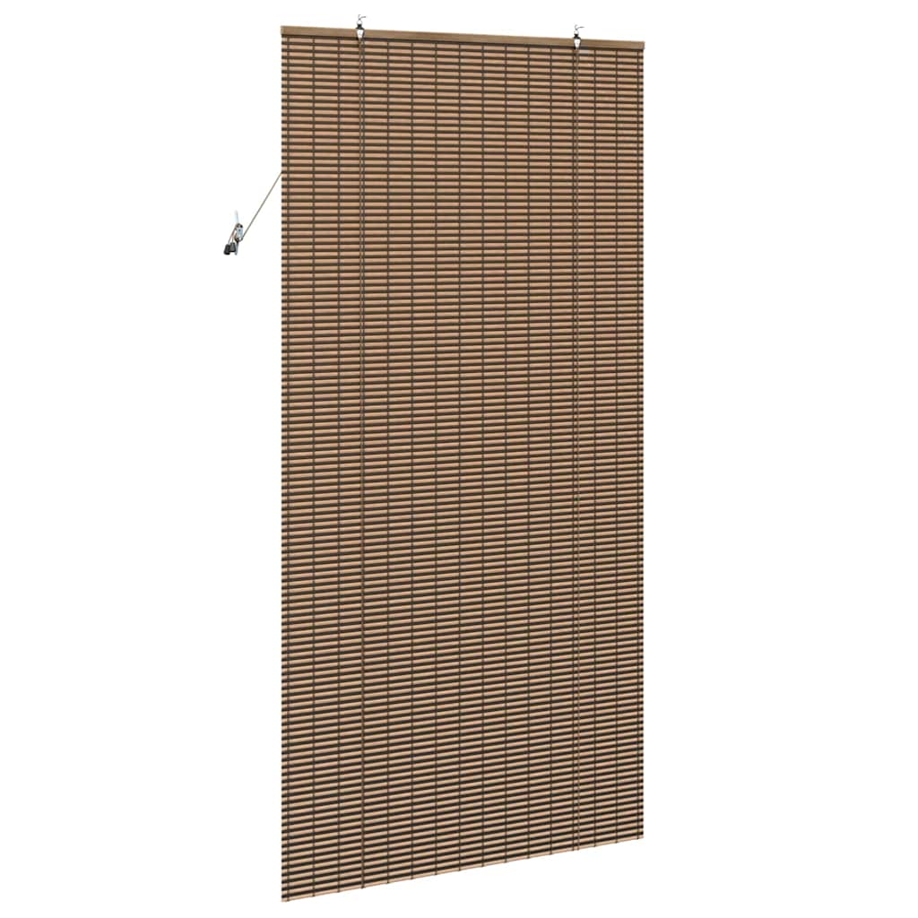Roller Blind with Curtains Manual Brown 100 x 220 cm Bamboo