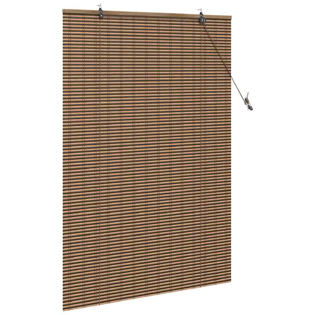 Roller Blind with Curtains Manual Brown 110 x 160 cm Bamboo