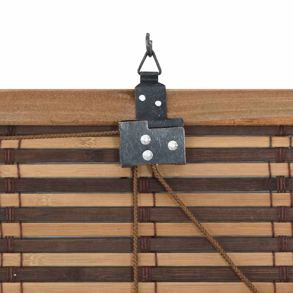 Roller Blind with Curtains Manual Brown 150 x 160 cm Bamboo