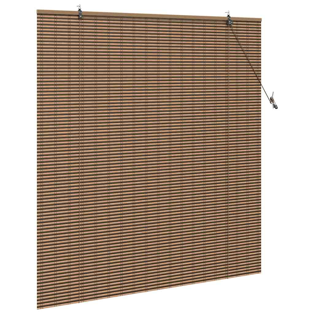 Roller Blind with Curtains Manual Brown 150 x 160 cm Bamboo