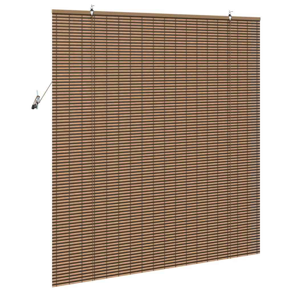 Roller Blind with Curtains Manual Brown 150 x 160 cm Bamboo