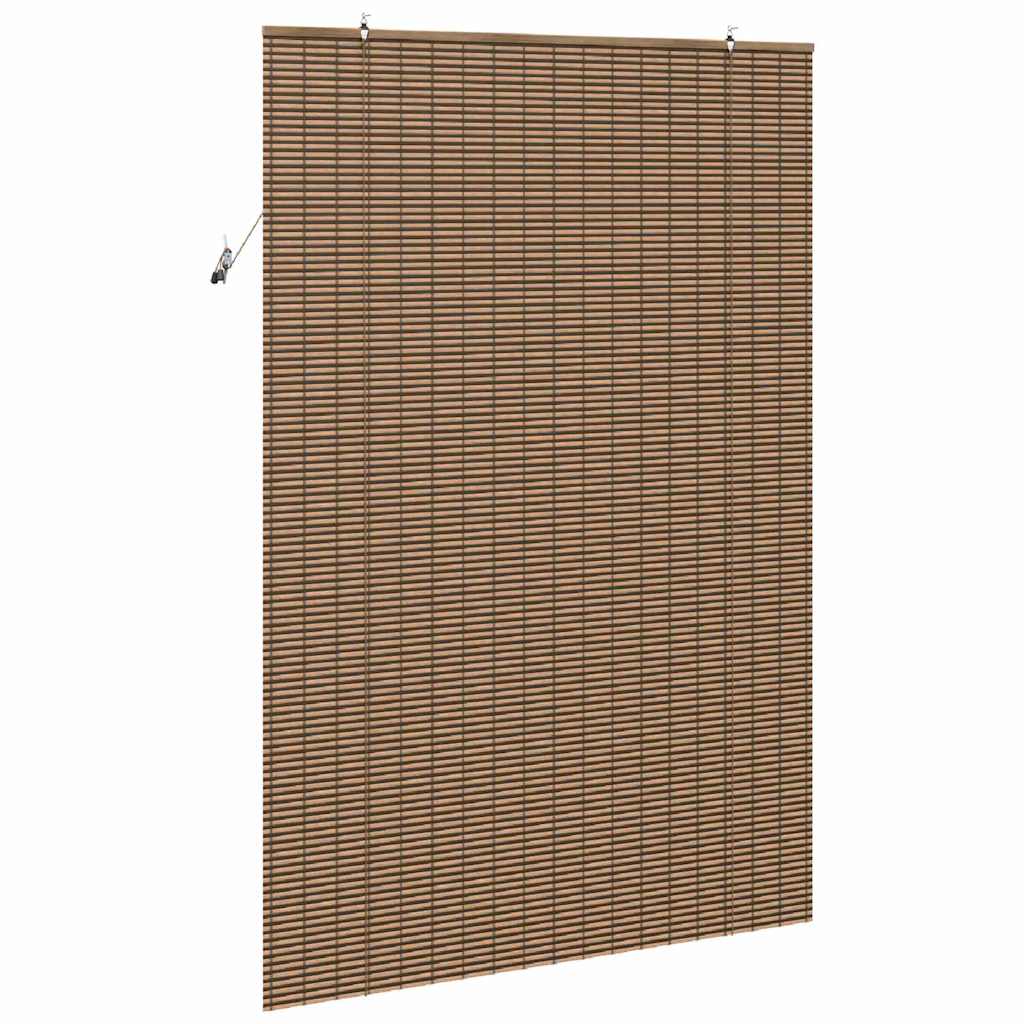 Roller Blind with Curtains Manual Brown 150 x 220 cm Bamboo