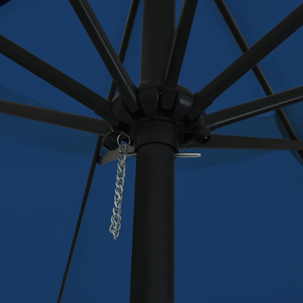 Garden Parasol 394 x 394 x 248 cm Polyester and Steel Azurblau